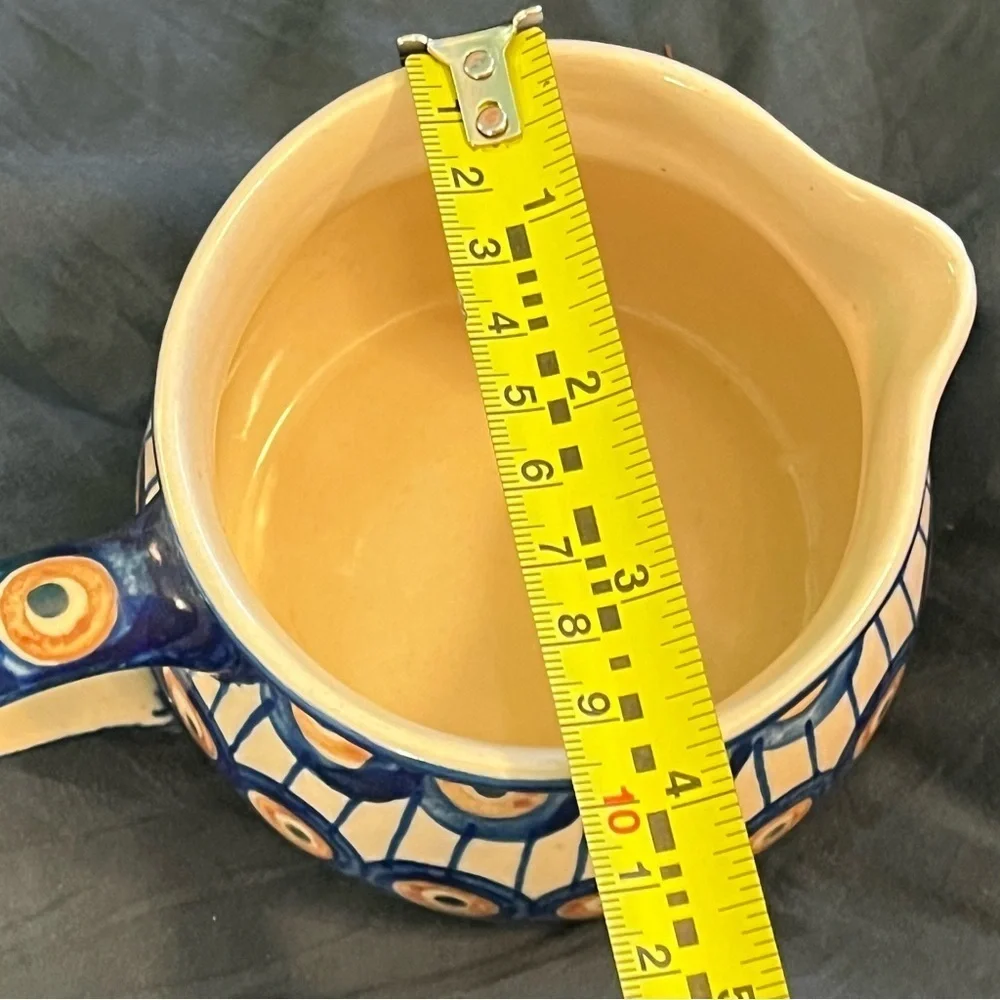 Polish Pottery Small Pitcher Creamer Gravy Boat Boleslawiec Ceramic Folk Art